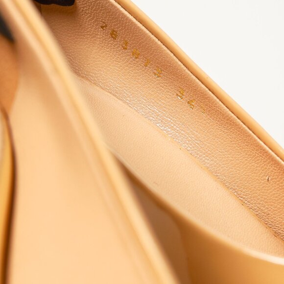 Gucci Silver Bit Peep-Toe Nude Patent Leather Wedge Espadrille - Picture 10 of 11